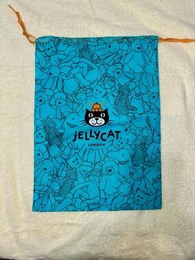 Jellycat London Blue Drawstring Dust Bag Medium 11.5 x 16.0 Allover Print